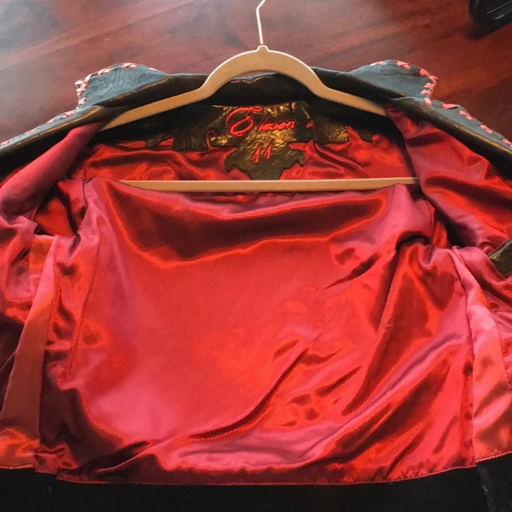 Leather Jacket with Red Detail - Picture 4 of 4